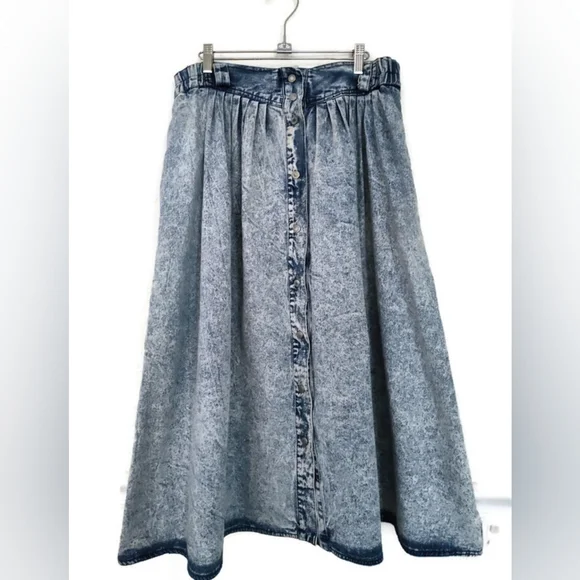 Vintage Jordache Denim Blue Acid Wash Women's Skirt Size 14 - Picture 1 of 4
